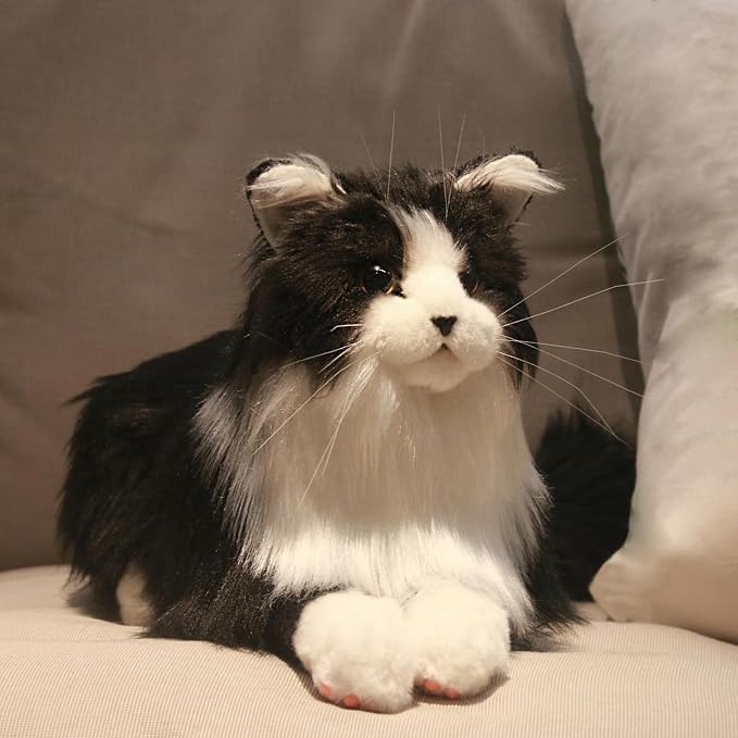 Chongker Stuffed Animals Handmade Realistic Cat Plush Toy Companion for Elderly Adults Women Kids Cat Lover Surprise Gifts for Anniversary Birthday