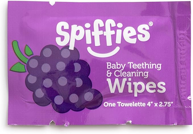Baby Teeth & Gum Wipes – Apple + Grape Variety Pack, Xylitol-Enriched Oral Care Wipes – Individually Wrapped – No Water Needed – Fluoride-Free – 60 Count (3 x 20)