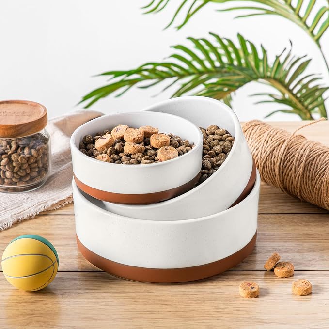 MALACASA Dog Bowls, Ceramic Dog Food and Water Bowls for Large Size Dogs, 6 Cups Capacity Pet Bowl for Large Dogs (L-6 Cups)