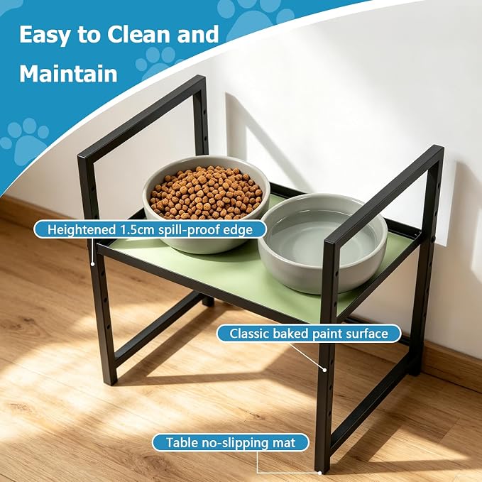 Elevated Dog Bowl Stand Raised Feeding Station 14.56" H Adjuastable | Dog Food Tray for Large Breed Dogs & Cat,No Bowl Included,6 Adjuastable Height
