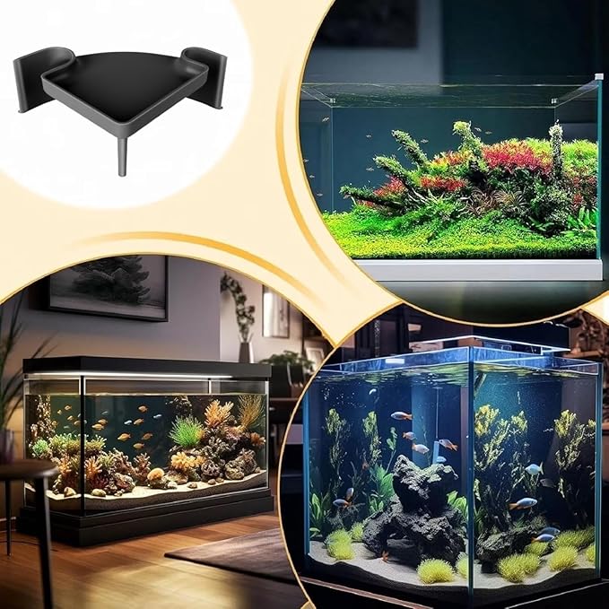 Aquarium Underground Cave with Viewing Window - 2 Hole Corner Fish Tank Hideout for Pleco, Cory Catfish, Kuhli Loach, Shrimp & Betta - Safe Decor Hide Decorations for Bottom Dwellers (5"L x 5"W x 2"H)