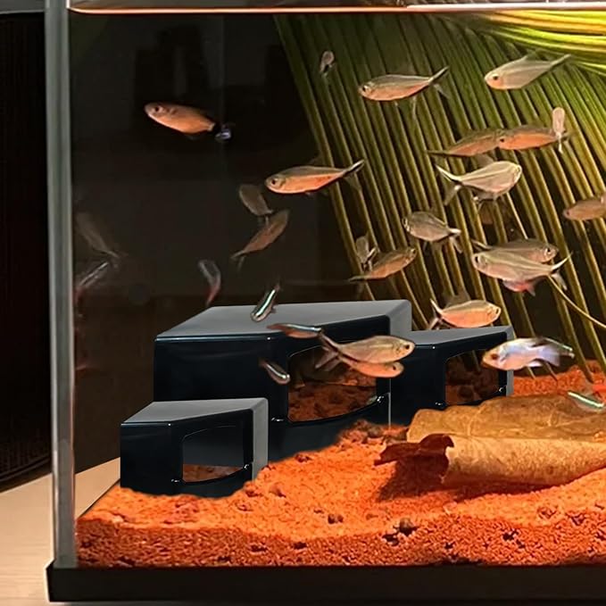 Aquarium Corner Cave Hide – Fish & Shrimp Tank Accessories, Axolotl Hiding Spot, Fish Hiding Cave, Natural Terrarium Decoration for Reptiles & Aquatic Pets