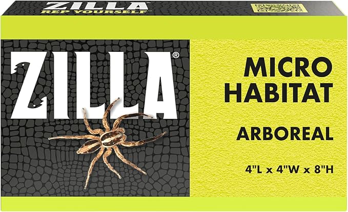 Zilla Micro Habitat Terrarium, Arboreal, with Locking Latch, for Isopods, Spiders, Insects, Small