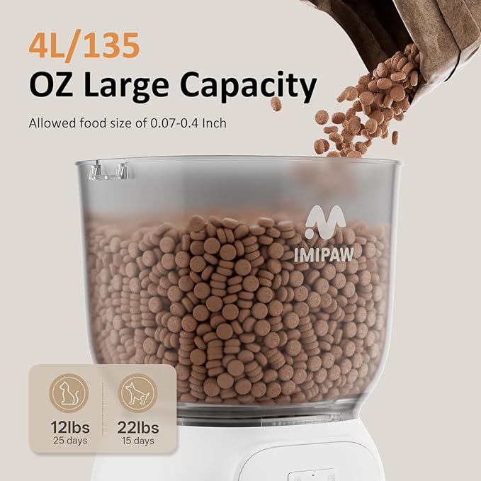 Automatic Cat Feeder WiFi: 5G Smart Auto Pet Feeder with App Remote Control- Timed Feeding Cat Food Dispenser with Airtight Lock-Fresh- Easy to Clean& Dual Power Supply with Stainless Bowl