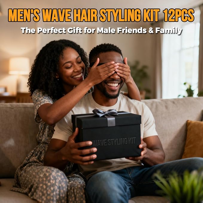 360 Wave Kit for Men Grooming Kit for 360 Waves - 3 Wave Brushes, Soft, Medium & Hard - Satin Durag, Hand Mirror, Hair Comb, Hair Brush Cleaner, Wave Pomade & Shampoo & Rosemary Oil - Best Gift Set