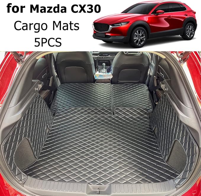 for 2020-2026 Mazda CX30 CX-30 Trunk Mat and Rear Backrest Mat Cargo Liners All Weather Anti-Slip
