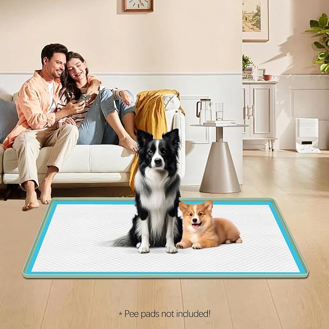 Pee Pad Holder for Dogs 51''x25.6'' Silicone Puppy Pee Pad Tray, Green | Extra Large Dog Potty Tray Leak-Proof, High Edge, No Spill Training Pads for Floor Protection, No Pee Pads