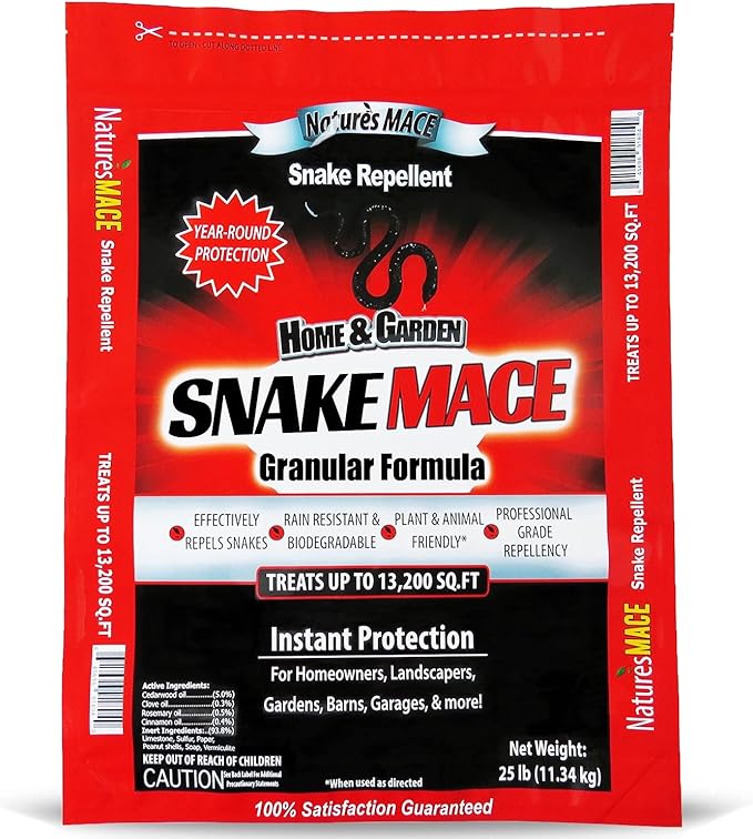 Nature’s Mace Snake Mace, Snake Repellent Granules for Yard, Outdoor Use, Keep Away Reptiles, Home, Garden, Granular Deterrent, Plant Friendly, Pet Safe, Fast Acting, 400 Ounce (Pack of 1)