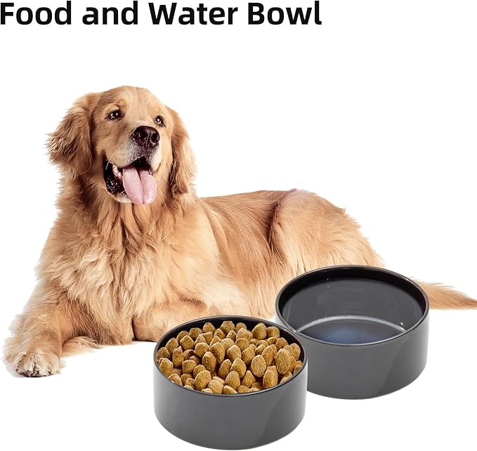 Havniva Ceramic Dog Bowls, Dog Food and Water Bowl Set, Dog Water Bowl | 8.3” Ceramic Dog Food Bowls with Non-Slip Rubber Base, Large Capacity, Dog Feeding Bowls for Large Dogs