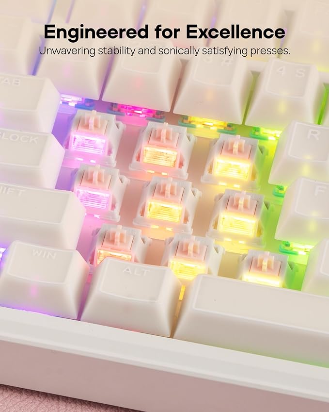EPOMAKER Gaming Keyboard Switches, 35 PCS, Linear/Tactile Switch, 5-Pin Pre-Lubed Switch, Creamy Switches, Compatible with MX Keycaps for Mechanical Keyboard (Cream Marble, Linear)