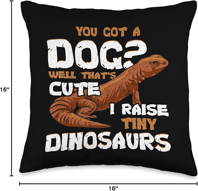 Pet Uromastyx and other Lizards & Reptiles Gifts Funny Uromastyx Gift Dabb Lizard Pet Reptile Mastigure Throw Pillow, 16x16, Multicolor