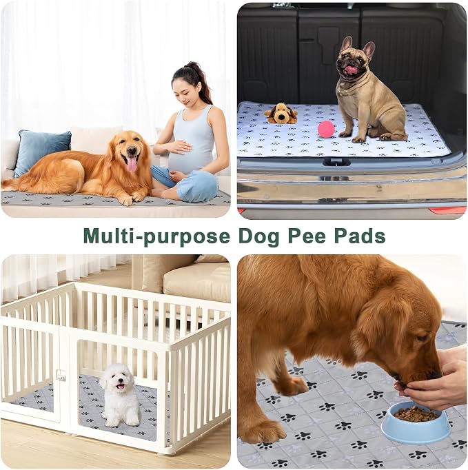 2 Pack 72"x 72" Waterproof Non Slip Wee pad,Reusable Washable Pee Pads for Dogs,Absorbent and Leakproof Training Mats for Potty, Bed, Sofa, Potty Training