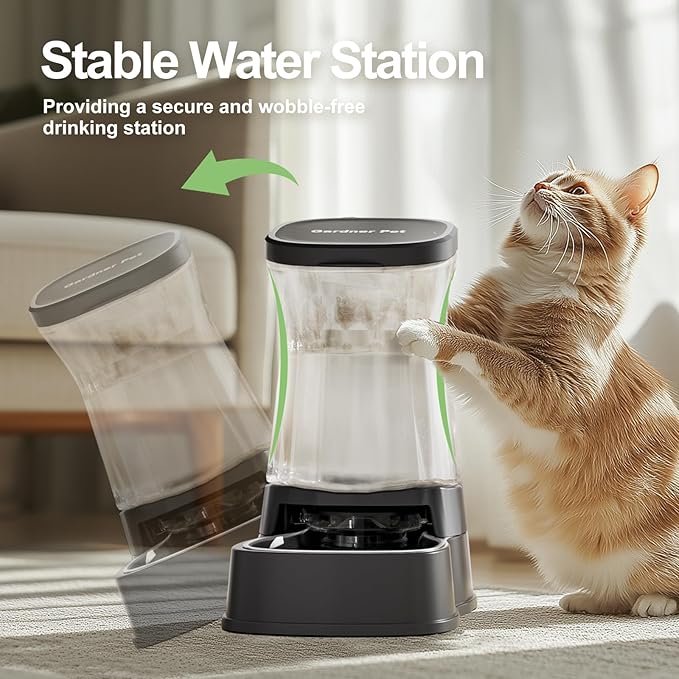 Distributeur d'eau à gravité automatique pour chiens, distributeur d'eau en acier inoxydable de 3,8 L pour chiens et chats, fontaine à eau pour chiens de petite et moyenne taille, chats, chiots (Noir)
