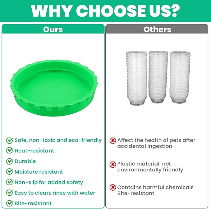 6 Pcs Gecko Feeding Cups,Silicone Geckos Food Cup,Silicone Gecko Feedings Cup,and Water Bowl,Reptile Feeding Cups for Geckos,Isopods,Lizards,Tarantula,Small Pets,Easy Clean & 6 Colors