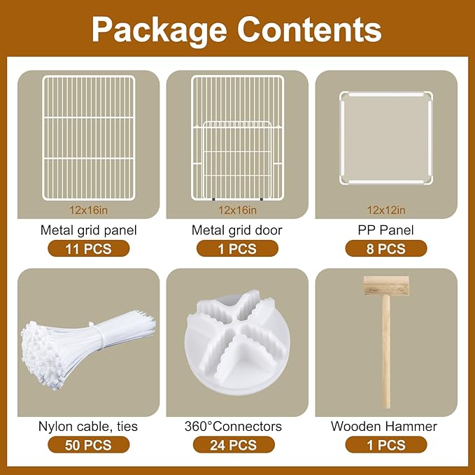VISCOO 20 Panels Small Animal Playpen, Pet Playpen, C&C Cage for Guinea Pigs, Rabbit/Bunny Cage, Puppy Play Pen, Indoor Outdoor Portable Metal Wire Yard Fence(White)