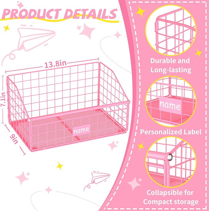 Kaiferty Indestructible Dog Toy basket, Small Toy Box for Dogs, Pet Toy Bin Dog Metal Basket for Toys, Toy Storage Organizer,Dog Toy Box for Living Room Area(Pink)