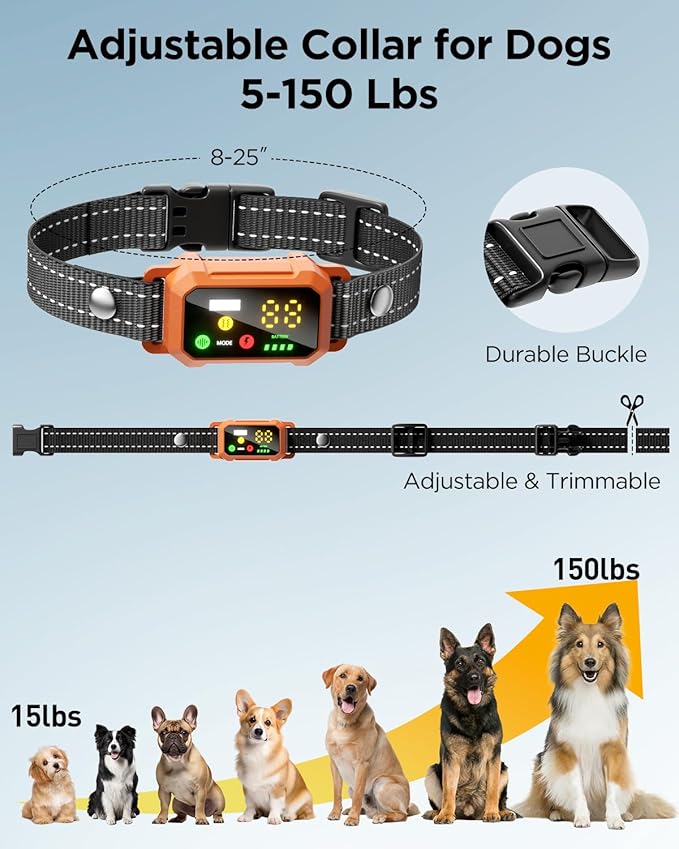 BLACKDOG Military Dog Shock Collar - 4200ft Dog Training Collar with Remote, 4 Training Modes, Flashlight & Strobe, 3-Month Battery, IP67 Waterproof Dog E Collar for All Breeds 5-150lbs (Orange)