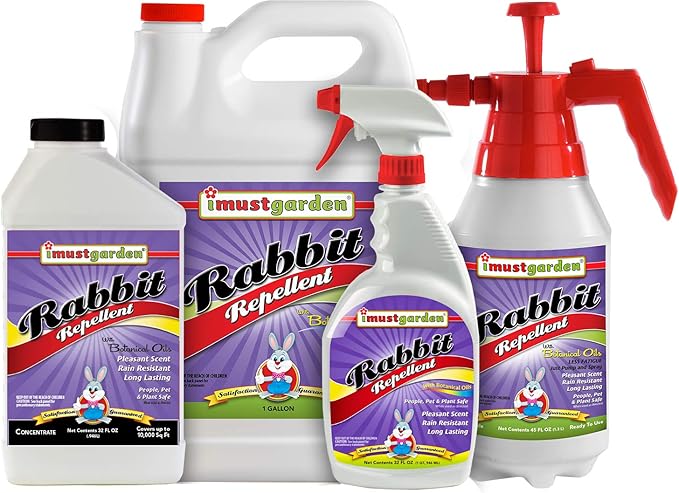 I Must Garden Répulsif Lapin : Spray anti-lapin à la menthe pour plantes et pelouses – 946 ml prêt à l'emploi