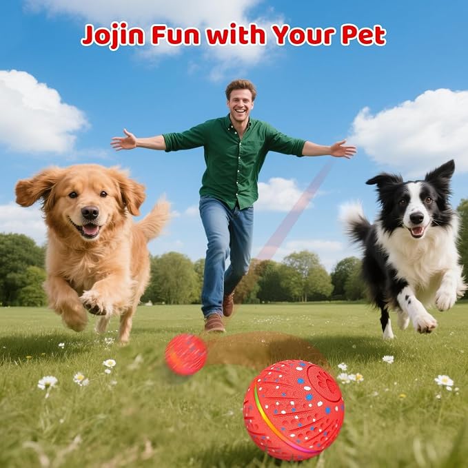 Smart Moving Bouncing Interactive Dog Toys Ball for Small Medium Dogs | Smart motion bouncing dog ball made of durable E-TPU material with RGB lights & 3 play modes for small & medium dogs.
