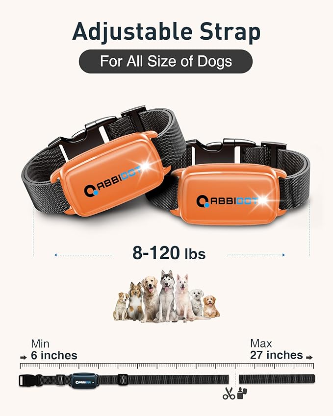ABBIDOT Shock Collar for Dogs, 3300 FT Dog Training Collar with Remote, IPX7 Waterproof with 4 Training Modes, Rechargeable E-Collar for Small Medium Large Dogs (15-120 lbs)
