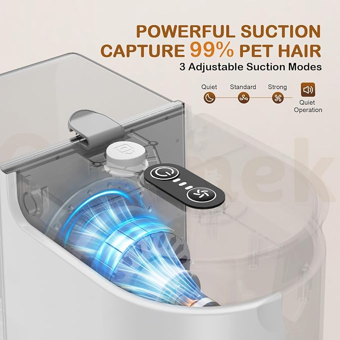 Dog Grooming Vacuum, Dog Grooming Kit, 3 Suction Modes Dog Brush Vacuum with 5 Pet Grooming Tools (Wheaten)