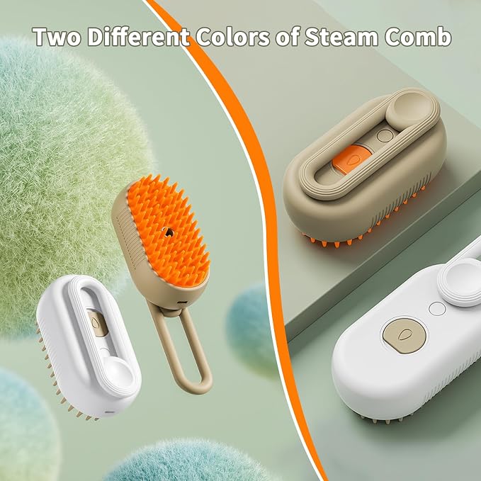Marchul 3-in-1 Self-Cleaning Steam Grooming Brush - Removes Loose Undercoat for Long & Short Haired Cats, Kittens