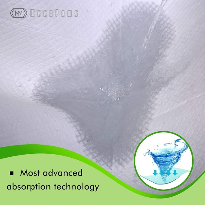 MEEXPAWS Large Pee Pads for Dogs Puppies | Suitable for 34×23 in Artificial Grass Dog Litter Box | Disposable Dog Training Pads | 70 Count | Ultra Absorbent | Instant Absorption | Leak Proof