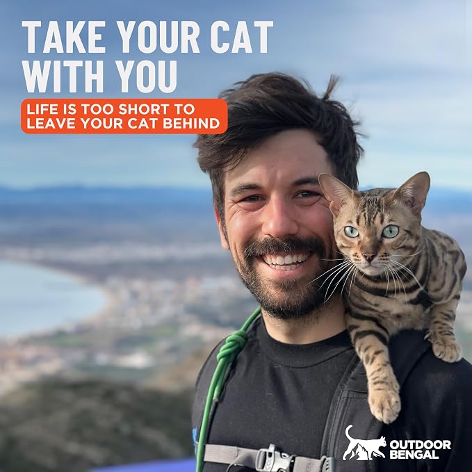 Houdini™ Escape Proof Cat Harness and Leash (Black, XL) | Adjustable walking vest with 6ft lead, breathable mesh, secure snug fit, lightweight for travel, hikes and daily adventures