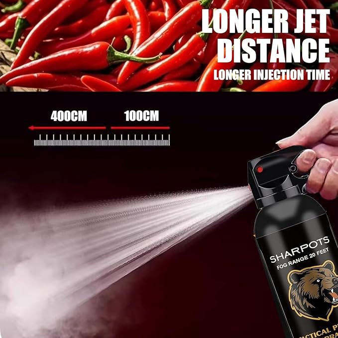 Compact Pepper Spray for Hiking: Maximum Strength Powerful for Camping - Easy Access Outdoor Personal Protection 6.7OZ