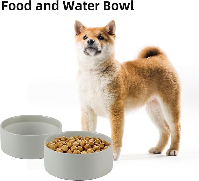 Havniva Ceramic Dog Bowls, 7.3” Dog Food and Water Bowl, Pet Feeding Bowl | Dog Food Bowl for Medium Dogs, Food-Grade Ceramic, Dog Water Bowl with Non-Slip Rubber Base, Large Capacity, Dishwasher Safe