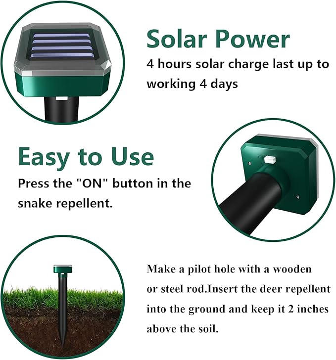 Effective Solar Deer Repellent Outdoor - Deer Deterrent Devices for Your Yard, Keep Deer Away Using High-Tech Deer Repeller, Pet Safe (8)