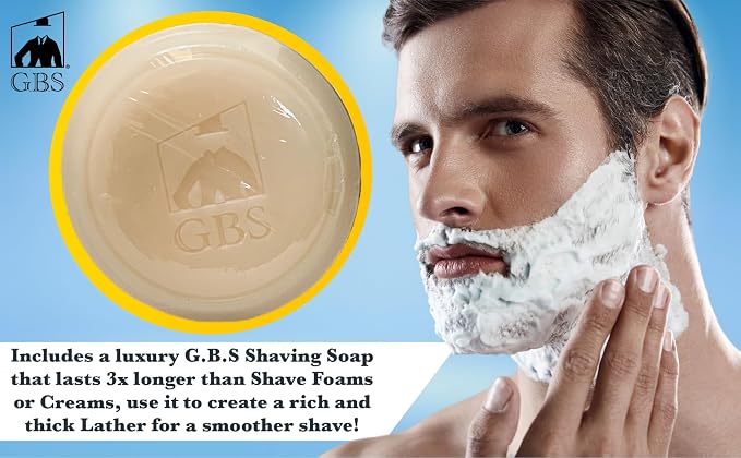 GENTS Men's Grooming Shaving Kit - Butterfly DE Safety Razor, Badger Bristles Brush, Chrome Shaving Soap Bowl, Shaving Soap, Brush and Razor Stand With 10 DE Blades