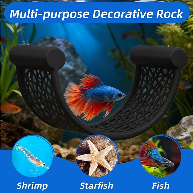 Black Betta Fish Hammock, Aquarium Floating Rest Platform for Small Fishes Floating Bed for Small Fish Betta Hammock Fishes Tank Accessories for Shrimp Fishs Bettas (Black)