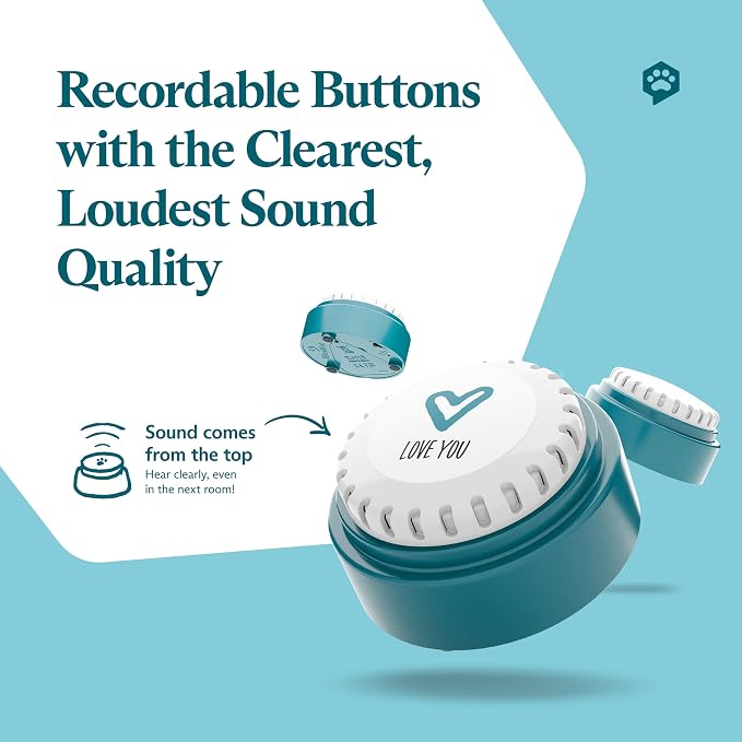 Speak Up! Get Started Kit with Clearer Upward-Facing Sound | 6 Recordable Buttons w/Pre-Installed Batteries & 3 HexTile Button Mats | Training Dog & Cat Communication Buttons