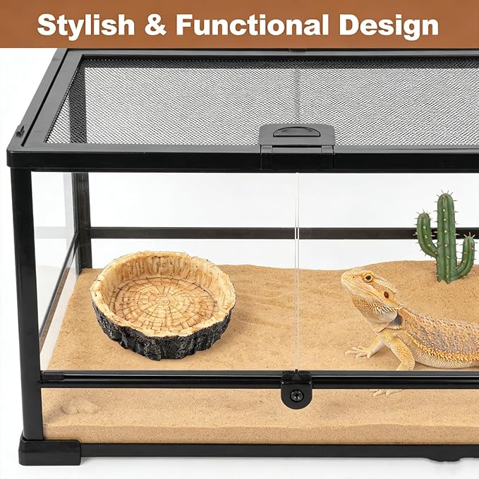 Reptile Bowls,Reptile Water Dish Reptile Water Bowl Reptile Accessories Snake Water Bowl for Small Reptiles, Lizard & Snake - Practical Reptile Accessory for Feeding and Hydration