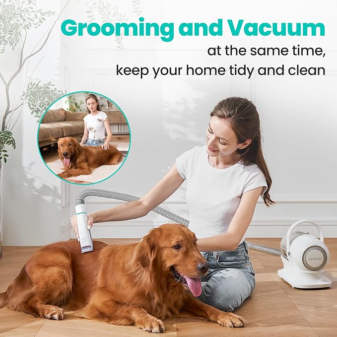 Neakasa P1 Pro Pet Grooming Vacuum Suction 99% Pet Hair, Dog Grooming Kit with 5 Professional Grooming Shedding Tools for Dogs Cats and Other Animals