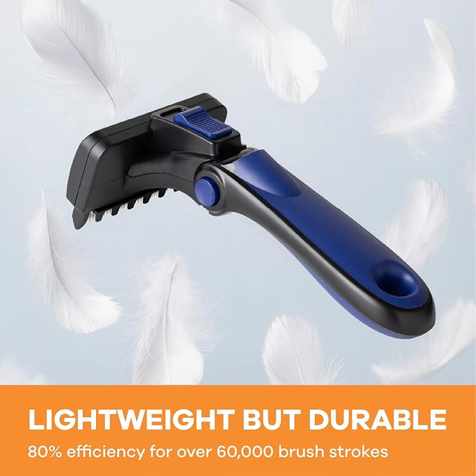 Deshedding Dog Brush for Long Hair (Large,Blue) – Gentle Deshedding Tool for Dogs & Cats – Reduces Shedding, Without damaging Topcoat. Removes Loose Fur & Dead Undercoat.