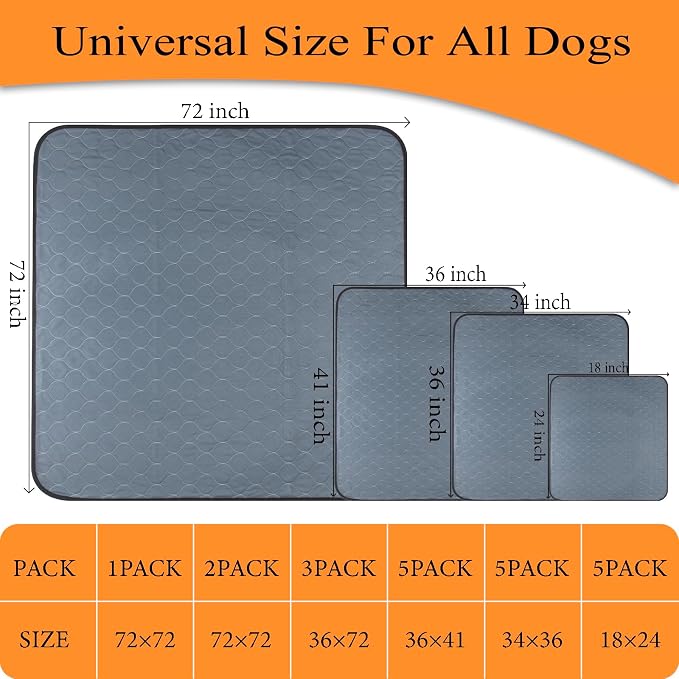 Bunlitent Reusable Puppy Pads, Washable Pee Pads, Leakproof 18"x 24",5 Pack | Reusable, Quick Dry, Wee Wee Pads With Waterproof Non-Slip Base For Indoor Potty, Crates, Playpen, Incontinence, Training