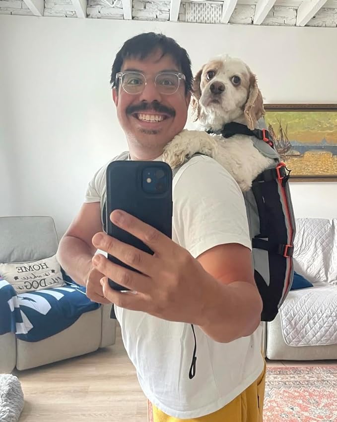 Maxine One Dog Backpack Carrier for Medium Dogs (Gray) | Adjustable & Ergonomic Pet Carrier, Built to be Safer, Hands Free Travel & Hiking, Front Facing, Featured in Wired Magazine