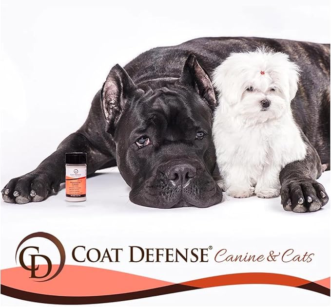 COAT DEFENSE Daily Preventative Powder | Made in USA | 3.5oz Waterless Dog Shampoo & Pet Deodorizer for Smelly Dogs | Provides Anti Itch Relief | Dog Shampoo for Dry Itchy Skin