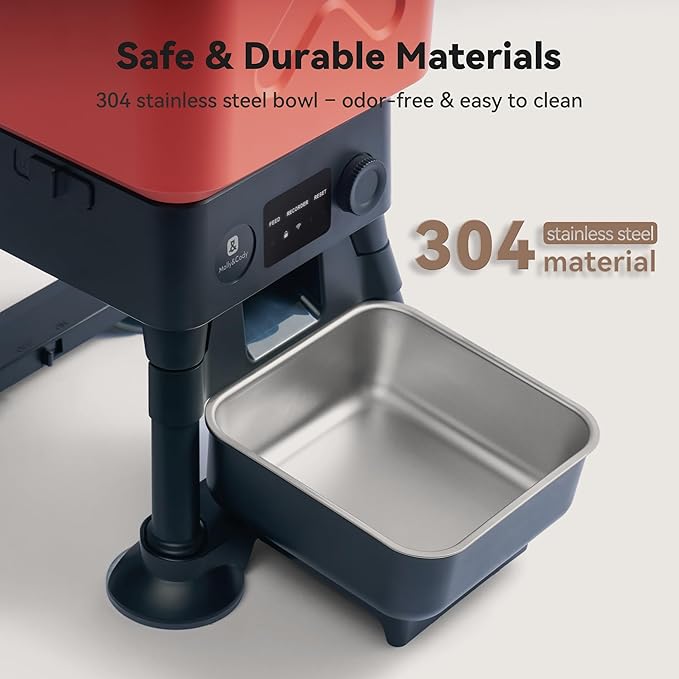 Distributeur automatique de nourriture 14 L pour chiens de grande race – Grande capacité, anti-blocage, distributeur automatique programmé, double alimentation, bol en acier inoxydable