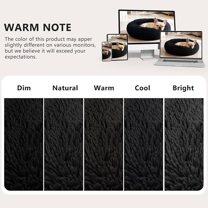 MIXJOY Orthopedic Dog Bed Comfortable Donut Cuddler Round Pet Beds Ultra Soft Washable Dog and Cat Cushion (20''/23''/30'') (30'', Black)