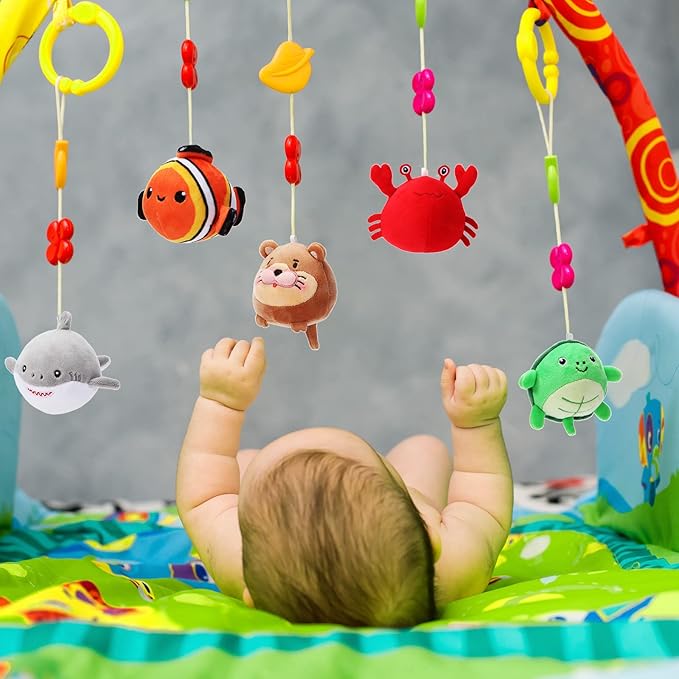 9 Pcs Mini Sealife Stuffed Animals 3.15 Inch Stuffed Shark Turtle Ocean Animal Soft Plushies for Birthday Ocean Party Decors Gift Bag Fillers Easter Basket Stuffers Classroom Prizes