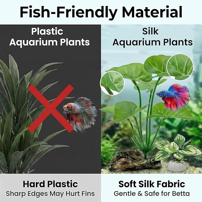 10 PCS Aquarium Decorations Silk Aquarium Plants Betta Fish Tank Decor Artificial Fish Tank Decorations Plants for Betta, Goldfish, Turtle & Reptile Tanks Ornament Accessories