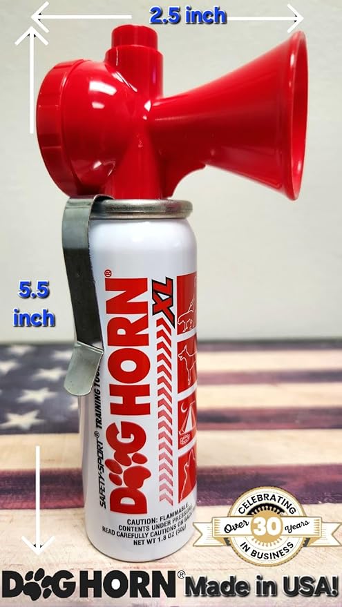 DogHorn XL (2 PK) - Air Horn for Dogs. Stop Aggressive Dogs! Scare Coyotes Bear & Wild Animals! Effective Training Tool & Outdoor Safety Alarm for Hiking Biking Camping Boating & More! (Pack of 2)