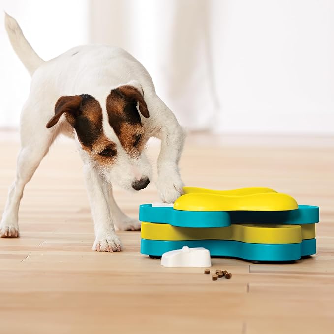 Outward Hound by Nina Ottosson Dog Tornado – Interactive Treat Puzzle Enrichment Toy, 3 Spinning Layers, Level 2 Intermediate