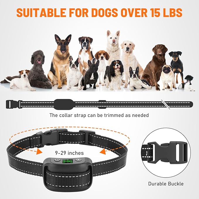 2-in-1 Wired Dog Fence & Remote Training Collar, Underground/Aboveground Dog Fence, Electric Pet Containment System, Tone/Vibration/Shock Mode, 650Ft Wire, for 2 Dogs