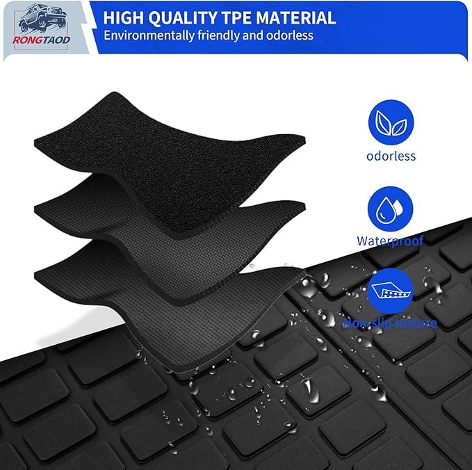 Rongtaod Cargo Mat Compatible with 2024 2025 2026 Chevrolet Traverse (NOT Limited) & GMC Acadia 2025 2026 Buick Enclave Trunk Liner Cargo Liner Chevy Traverse Accessories (Trunk Mat+Backrest Mats)