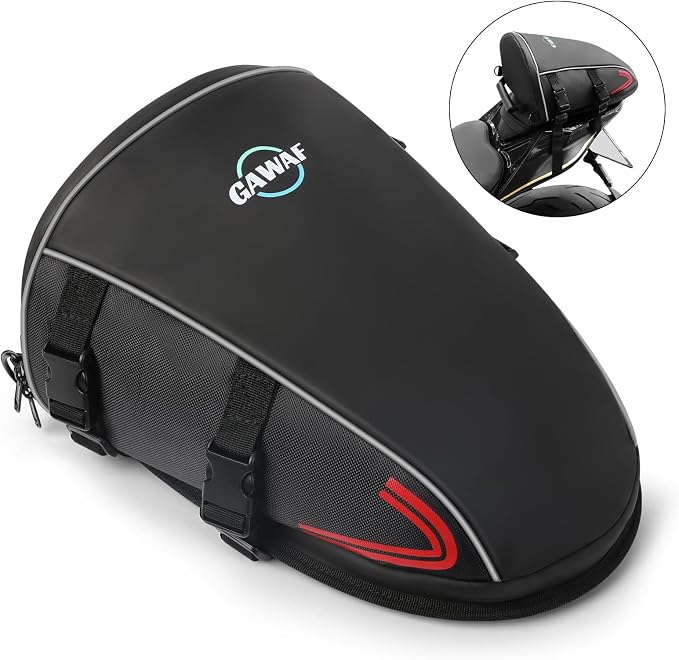 Motorcycle Tail Bag, Upgrade 15L Waterproof Sports Motorbike Rear Seat Bag with Shoulder Strap, Motorcycle Tank Bag For Storage Saddle Bag Dirt Bike Accessories