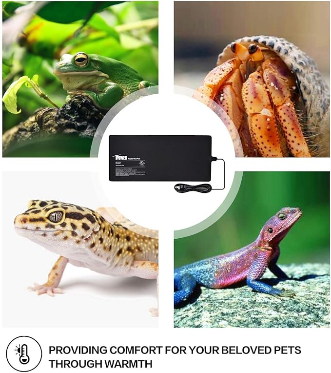 iPower 8X18 Inch Reptile Heat Pad Under Tank Heater Terrarium Warmer Heating Mat for Turtles Lizards Frogs and Other Small Animals